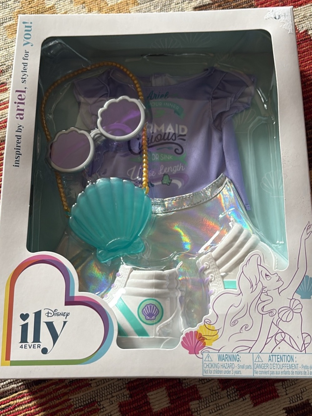 Ariel-Inspired Lavender Mermaid One-Piece for Kids